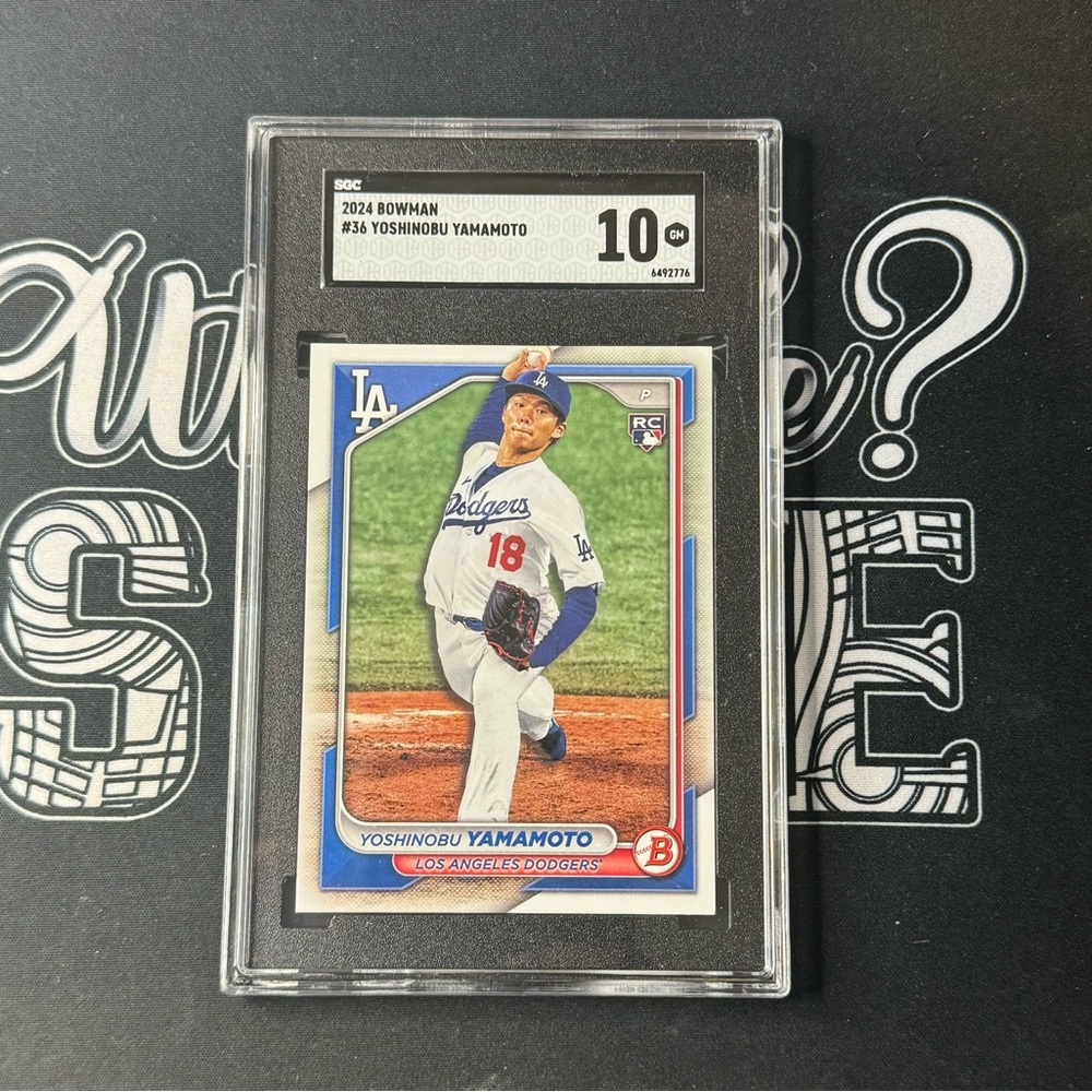 Yoshinobu Yamamoto RC 2024 Bowman Card #36 MLB Los Angeles Dodgers Rookie SGC 10